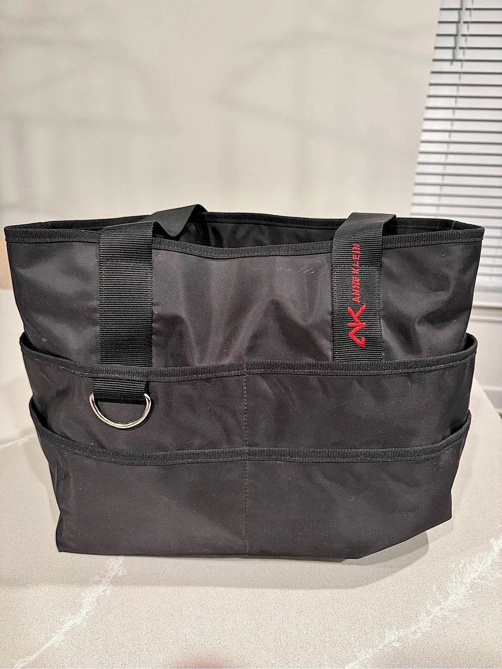 Anne Klein Black Tote Bag with Zip Pouch